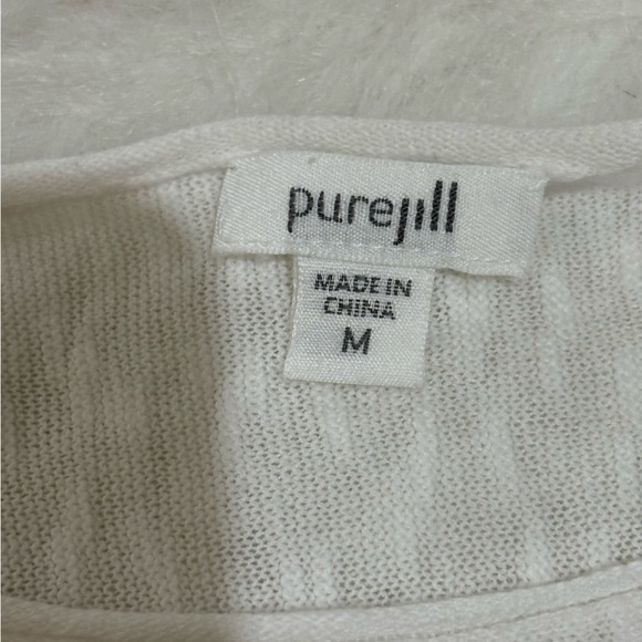 Pure Jill J Jill‎ Cotton Linen Top With Pockets size Medium Oversized - Picture 3 of 6